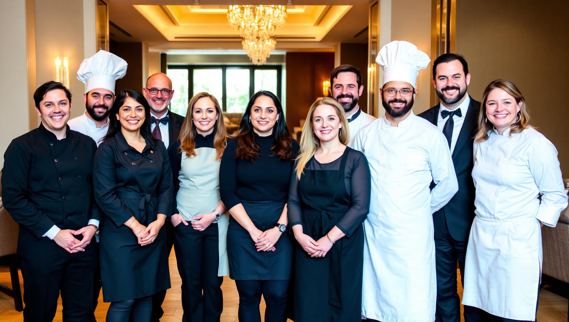 Hospitality professionals team portrait